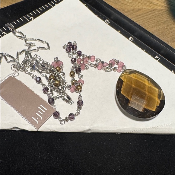 J. Jill Faceted Pendant Necklace Beaded Chain. (BJ111) - Picture 5 of 7